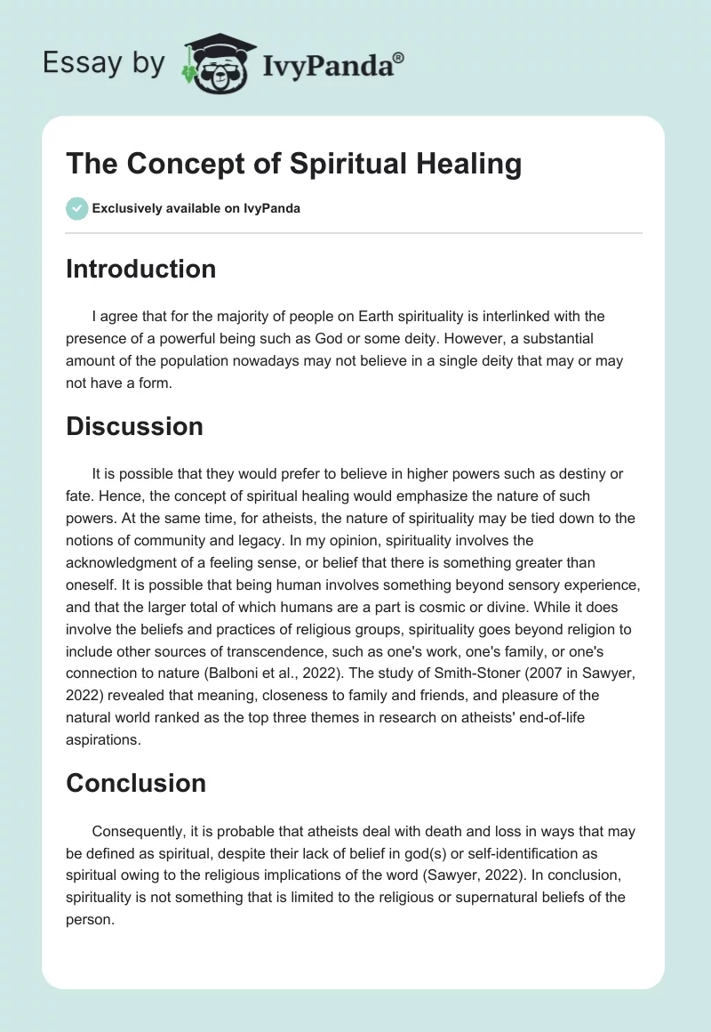 The Concept of Spiritual Healing. Page 1