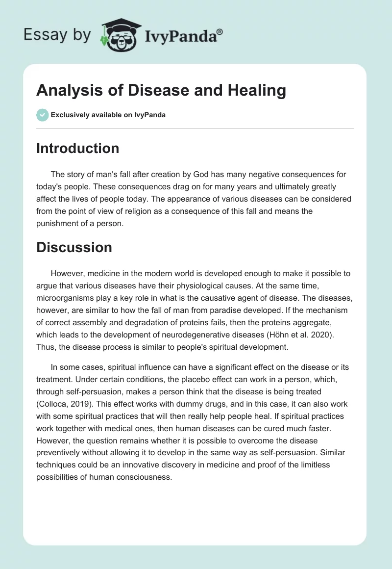 How Spirituality Affects Disease Development. Page 1