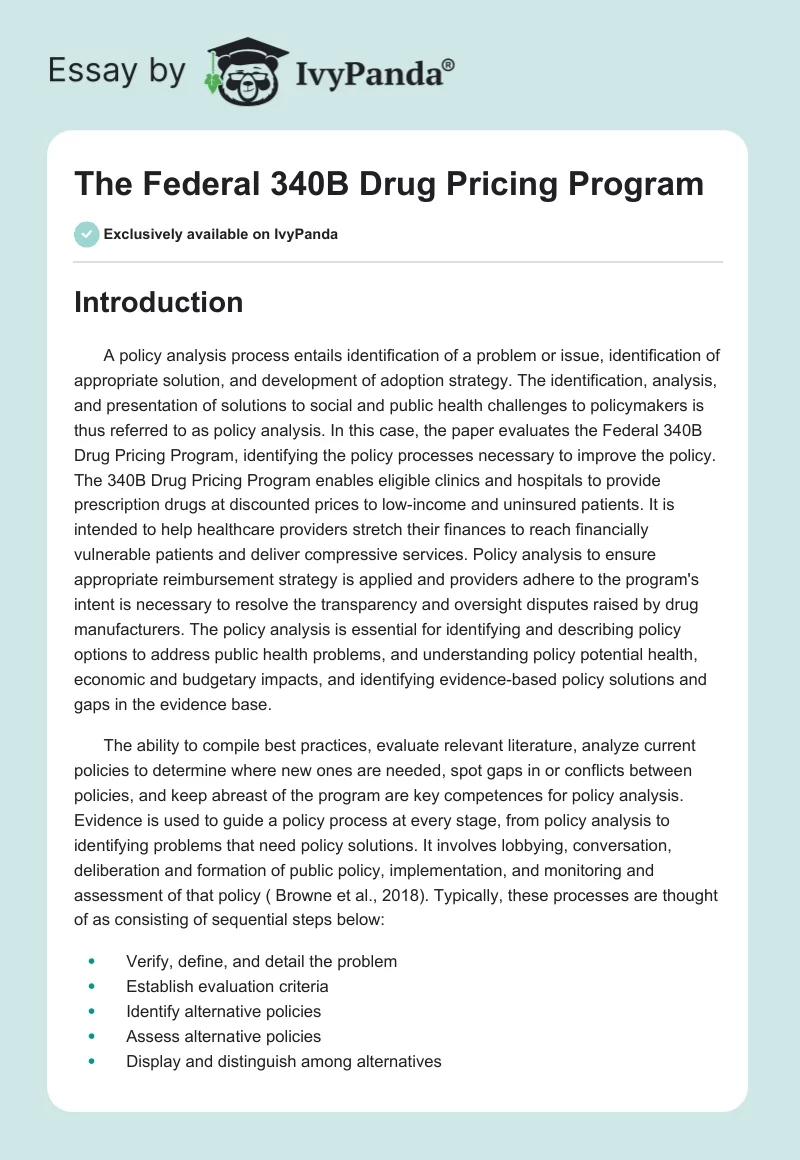 The Federal 340B Drug Pricing Program. Page 1