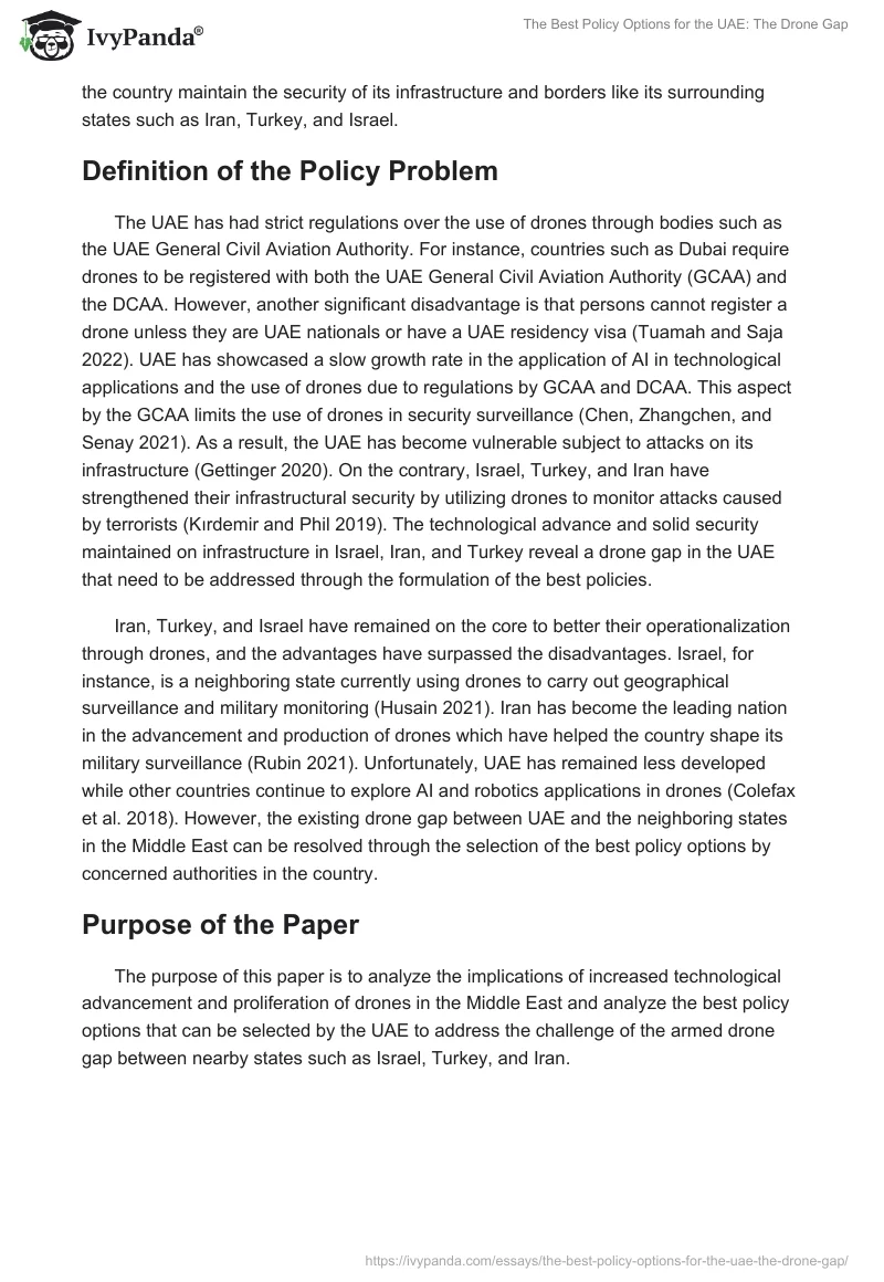 The Best Policy Options for the UAE: The Drone Gap. Page 2