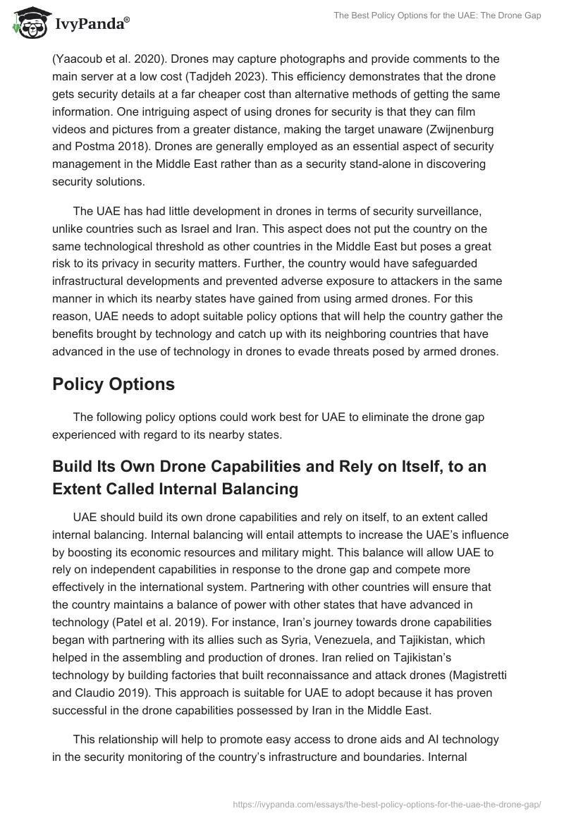 The Best Policy Options for the UAE: The Drone Gap. Page 4