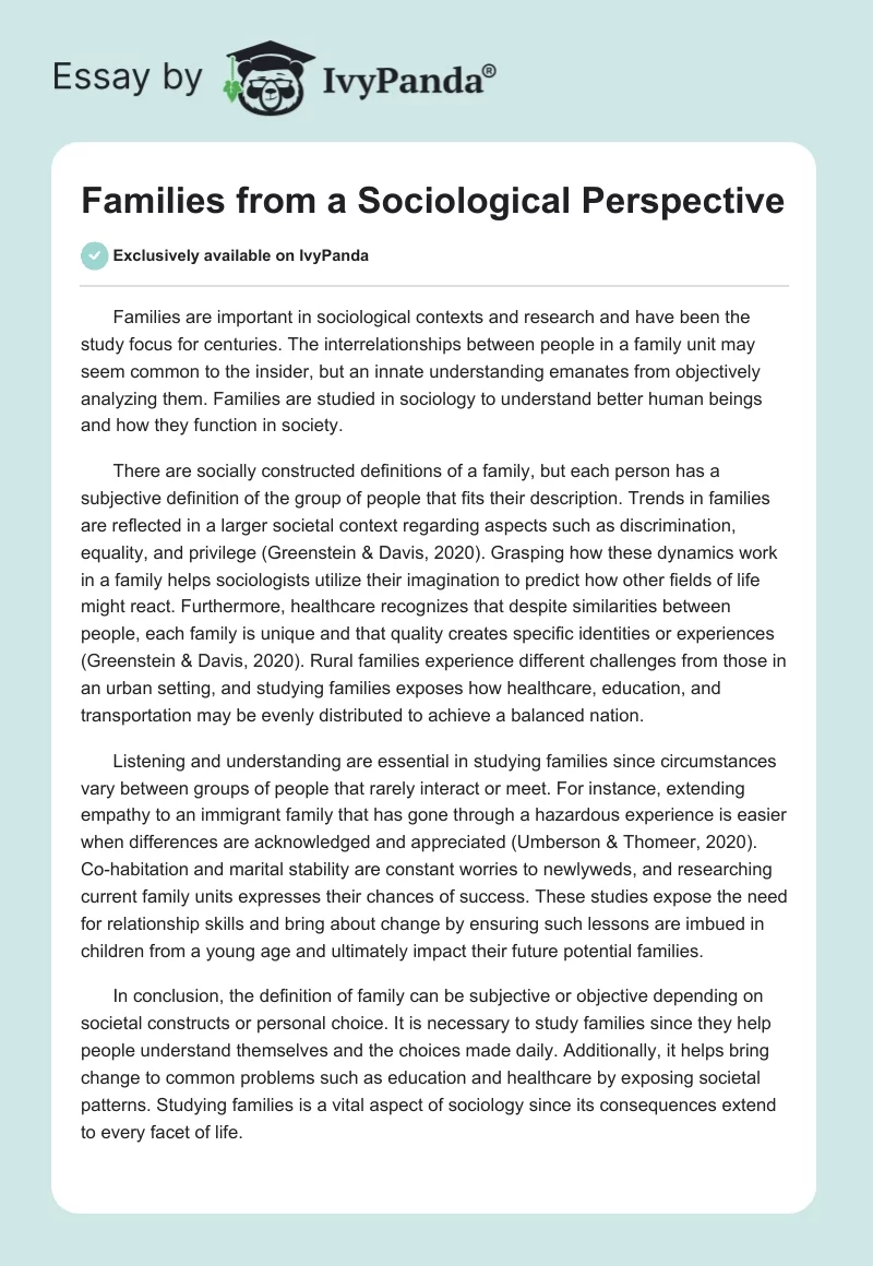 essay about sociological perspective