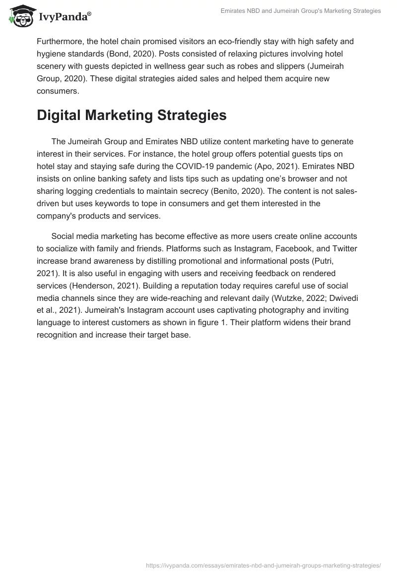 Emirates NBD and Jumeirah Group's Marketing Strategies. Page 2