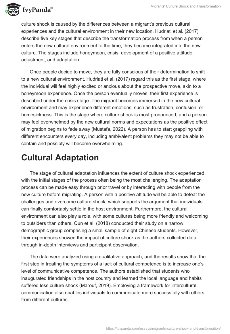 Migrants' Culture Shock and Transformation. Page 3