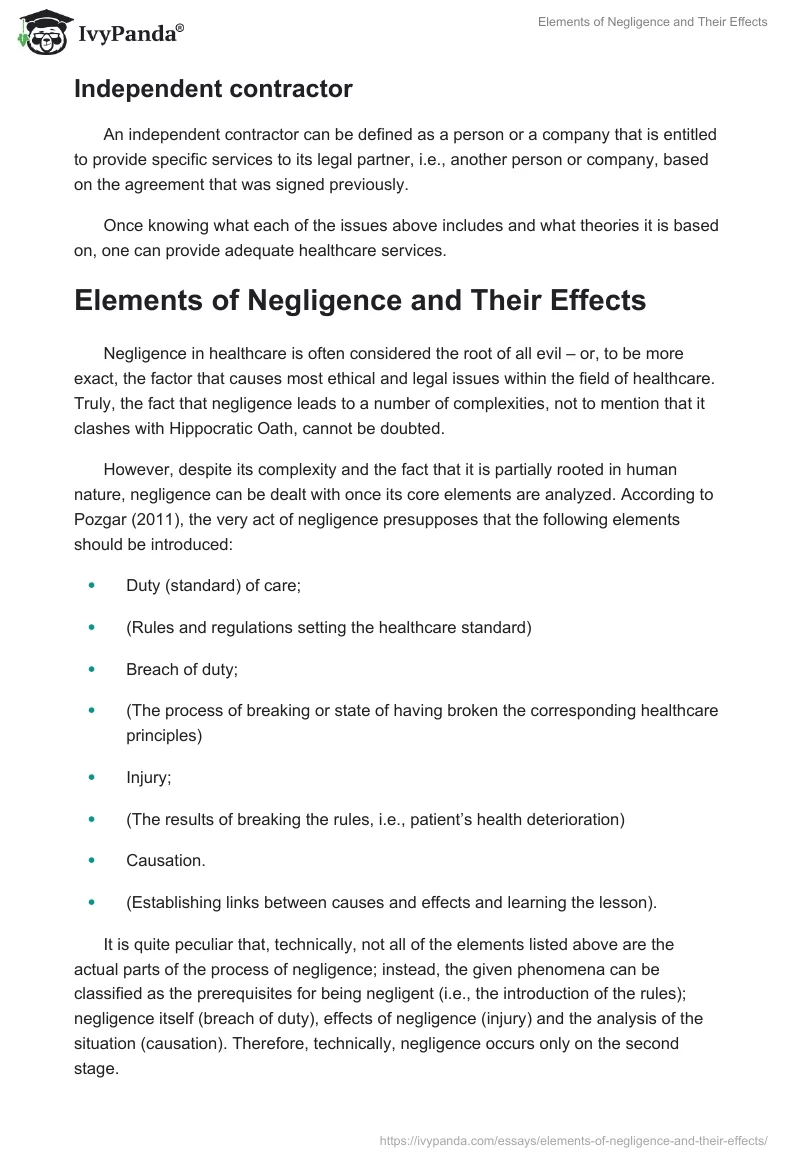 Elements of Negligence and Their Effects. Page 2
