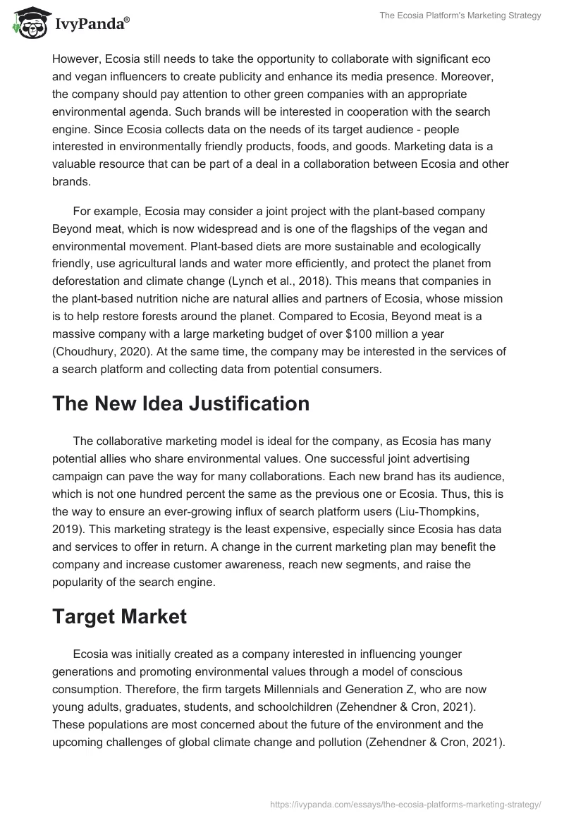 The Ecosia Platform's Marketing Strategy. Page 2
