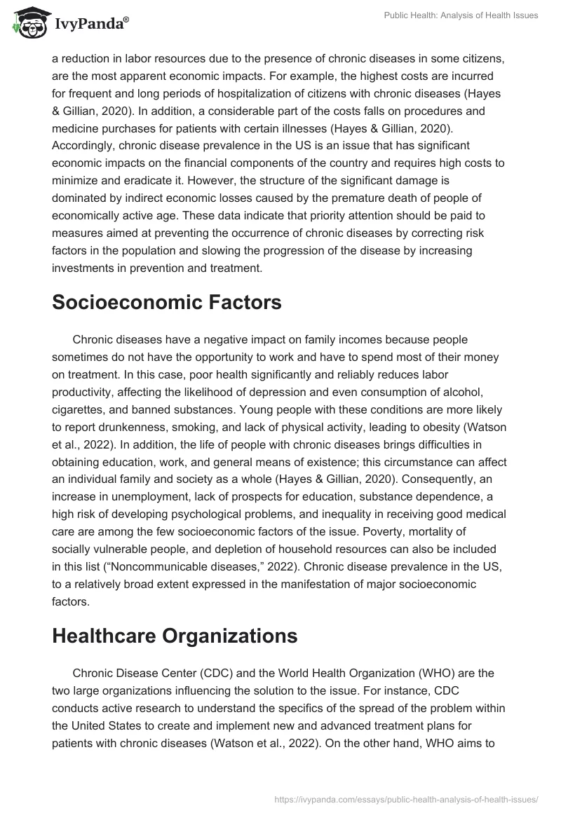 Public Health: Analysis of Health Issues. Page 2