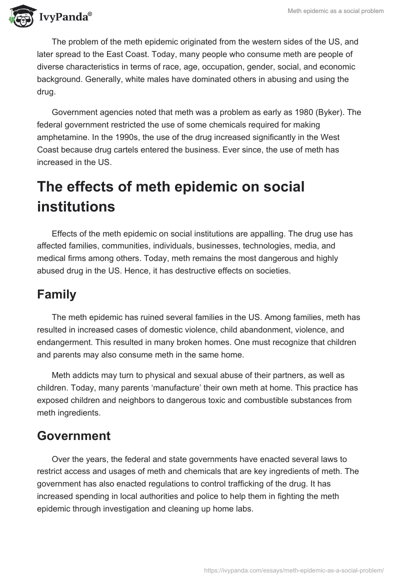 Meth epidemic as a social problem. Page 2