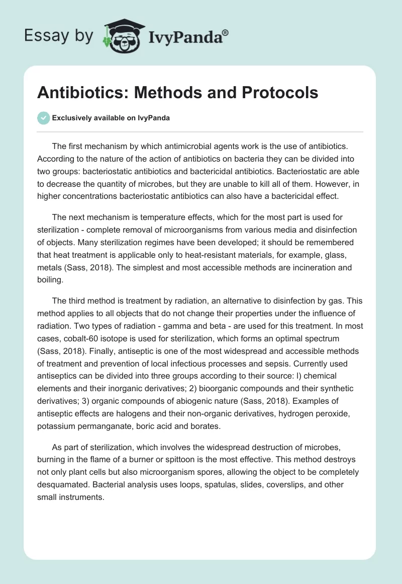 Antibiotics: Methods and Protocols. Page 1
