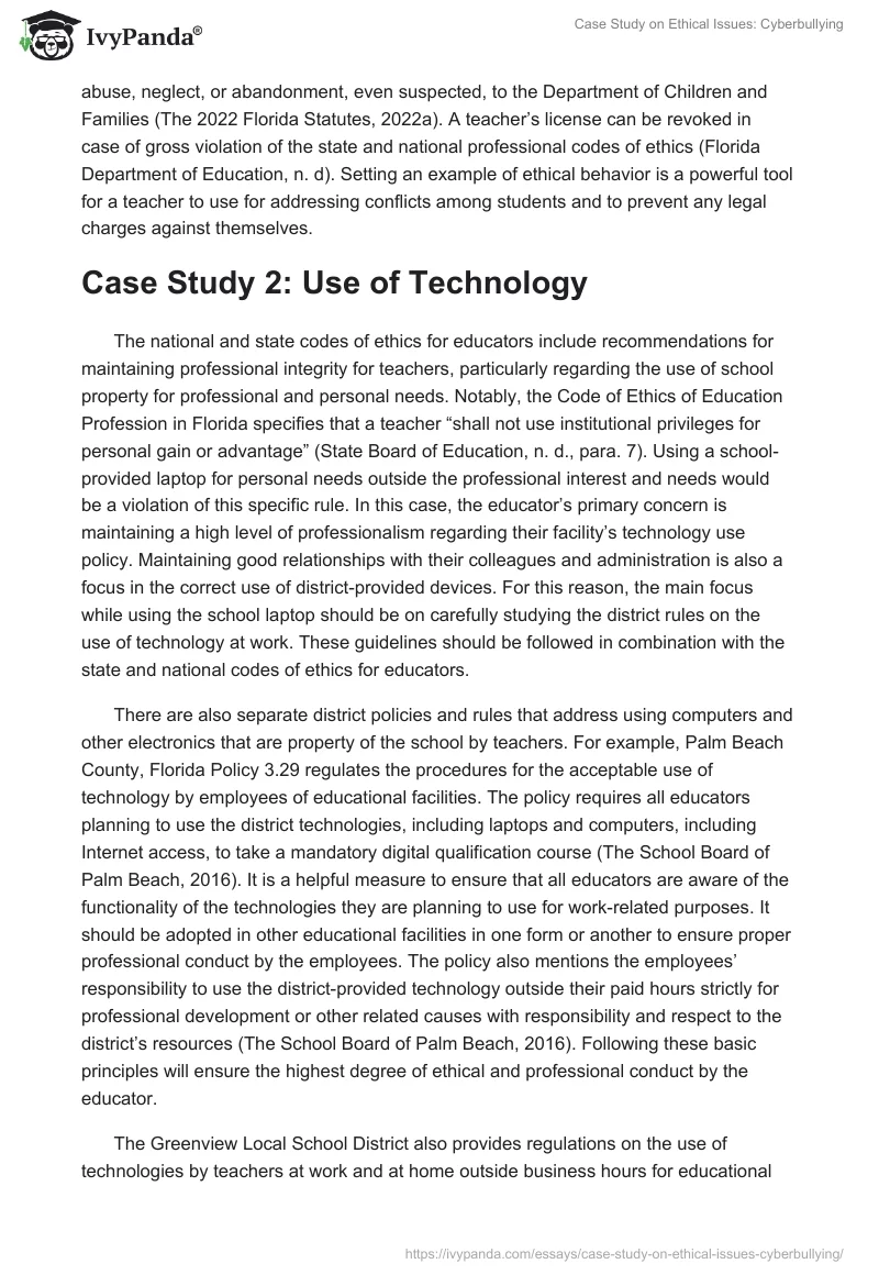 Case Study on Ethical Issues: Cyberbullying. Page 3