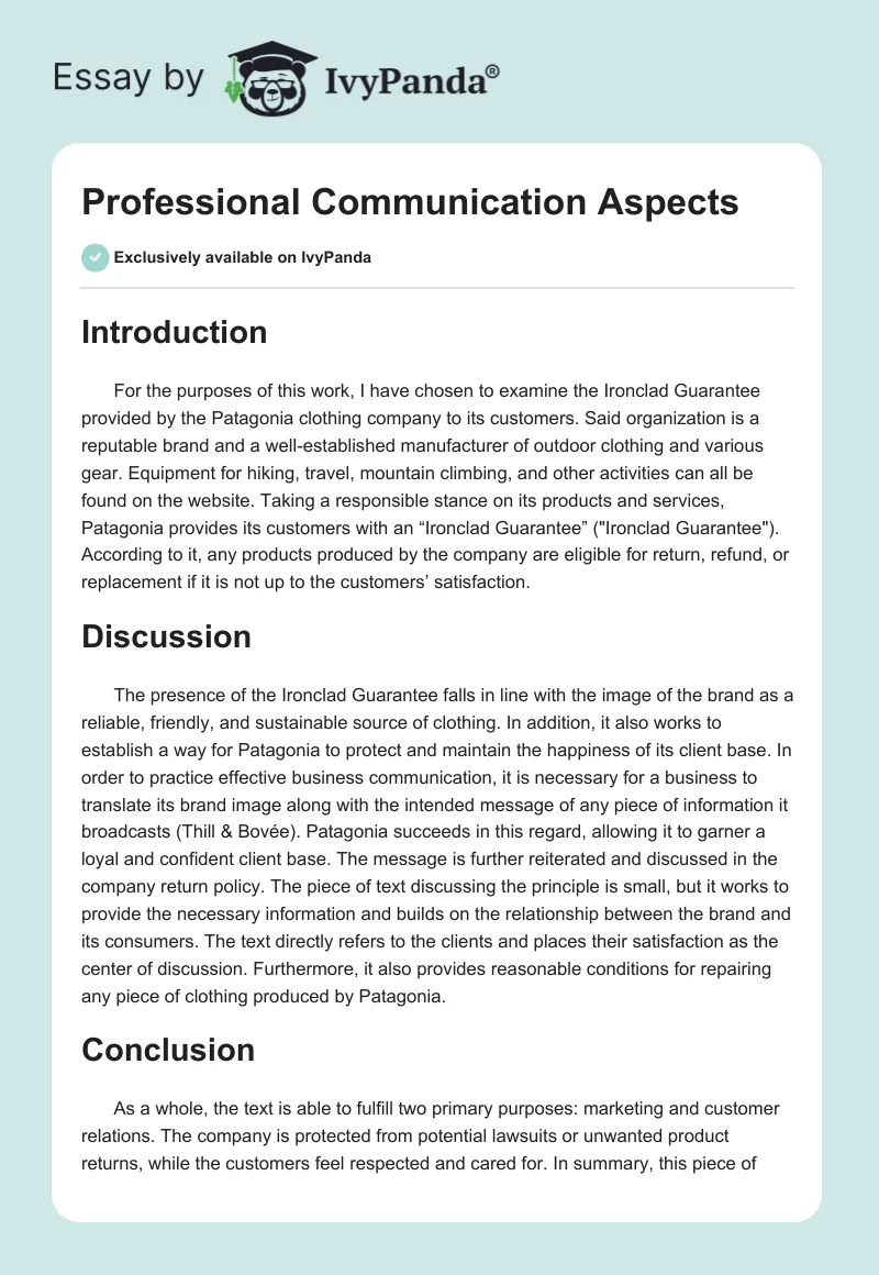 Professional Communication Aspects. Page 1