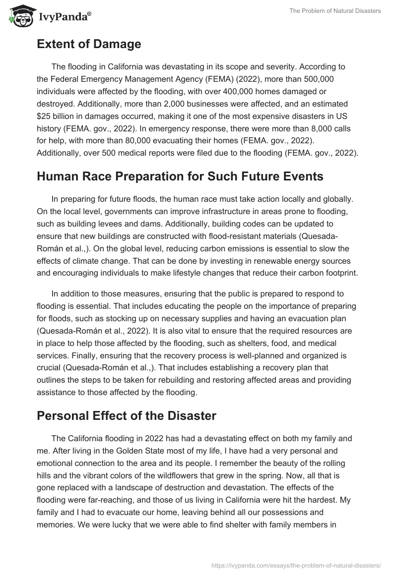 The Problem of Natural Disasters. Page 2