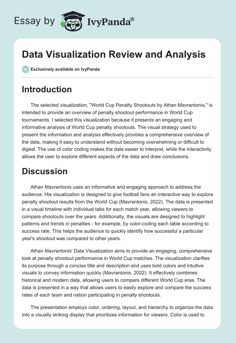 Data Visualization Review and Analysis. Page 1