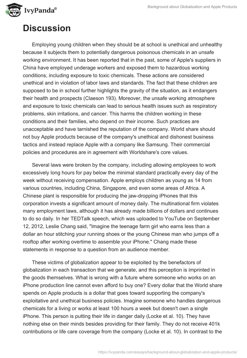 Background About Globalization and Apple Products. Page 2