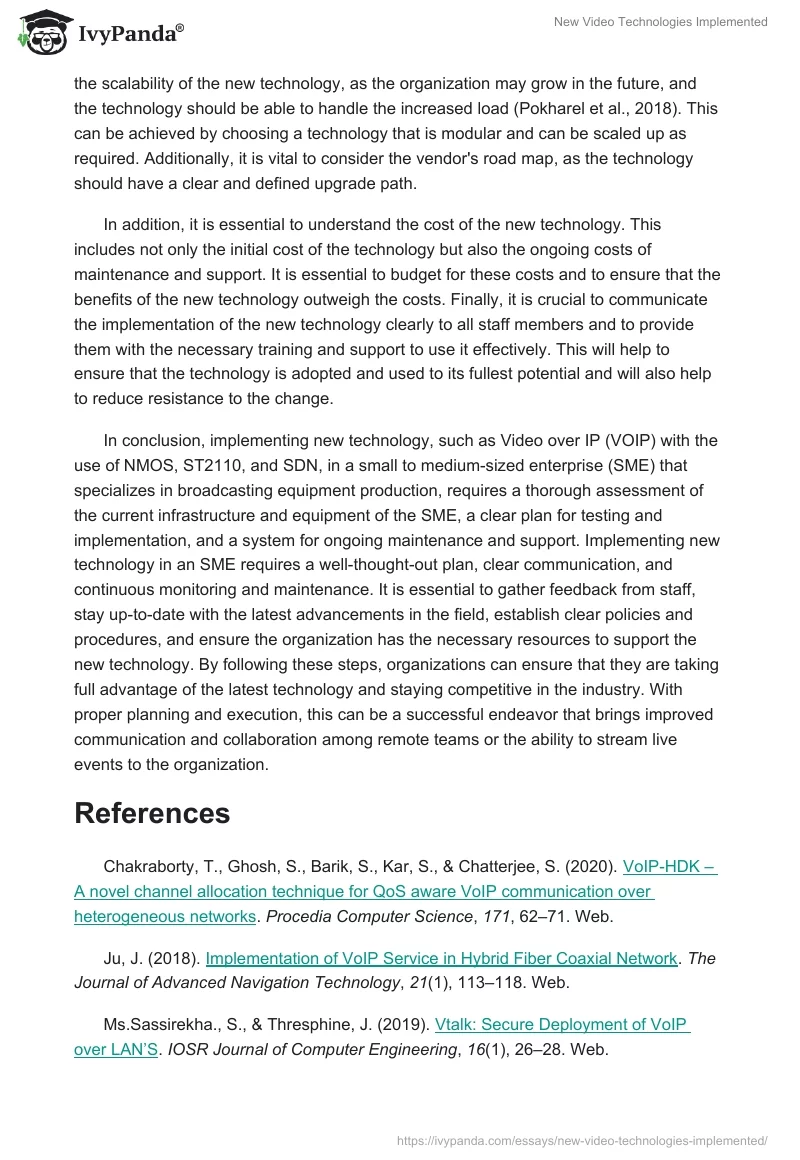 New Video Technologies Implemented. Page 3