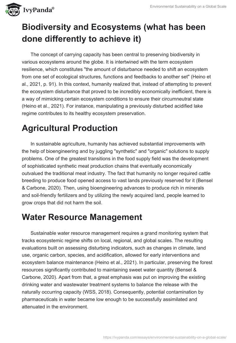 Environmental Sustainability on a Global Scale. Page 2