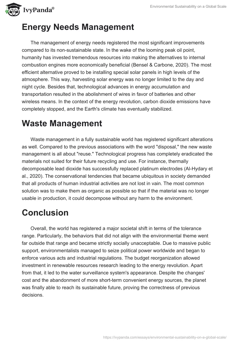 Environmental Sustainability on a Global Scale. Page 3
