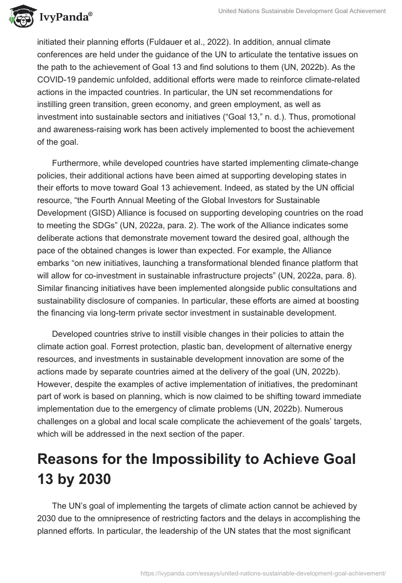 United Nations Sustainable Development Goal Achievement. Page 3