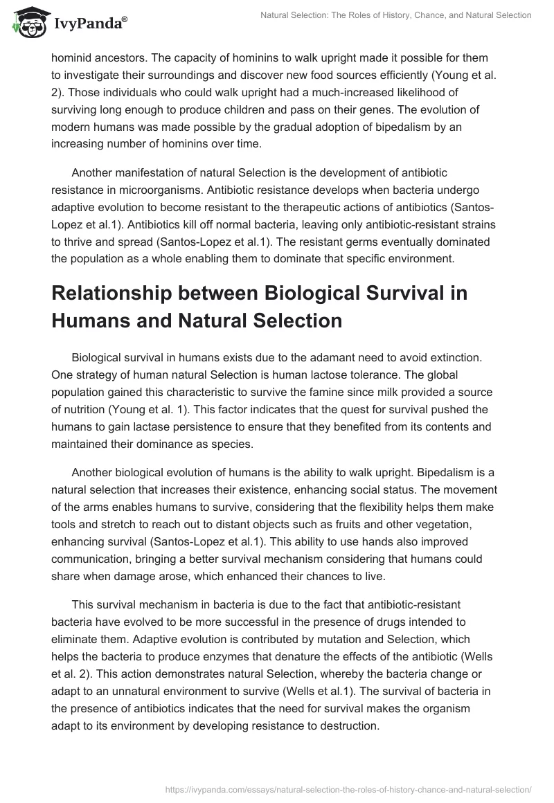 Natural Selection: The Roles of History, Chance, and Natural Selection. Page 2