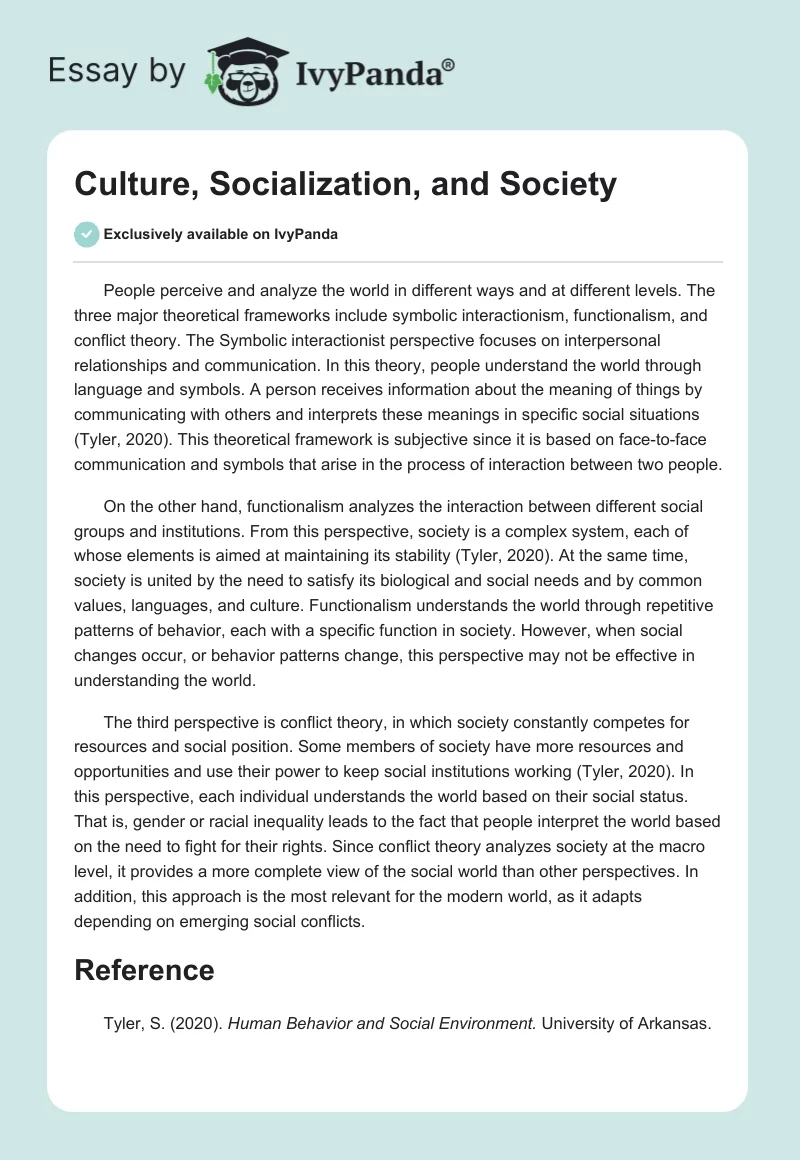 Culture, Socialization, and Society. Page 1