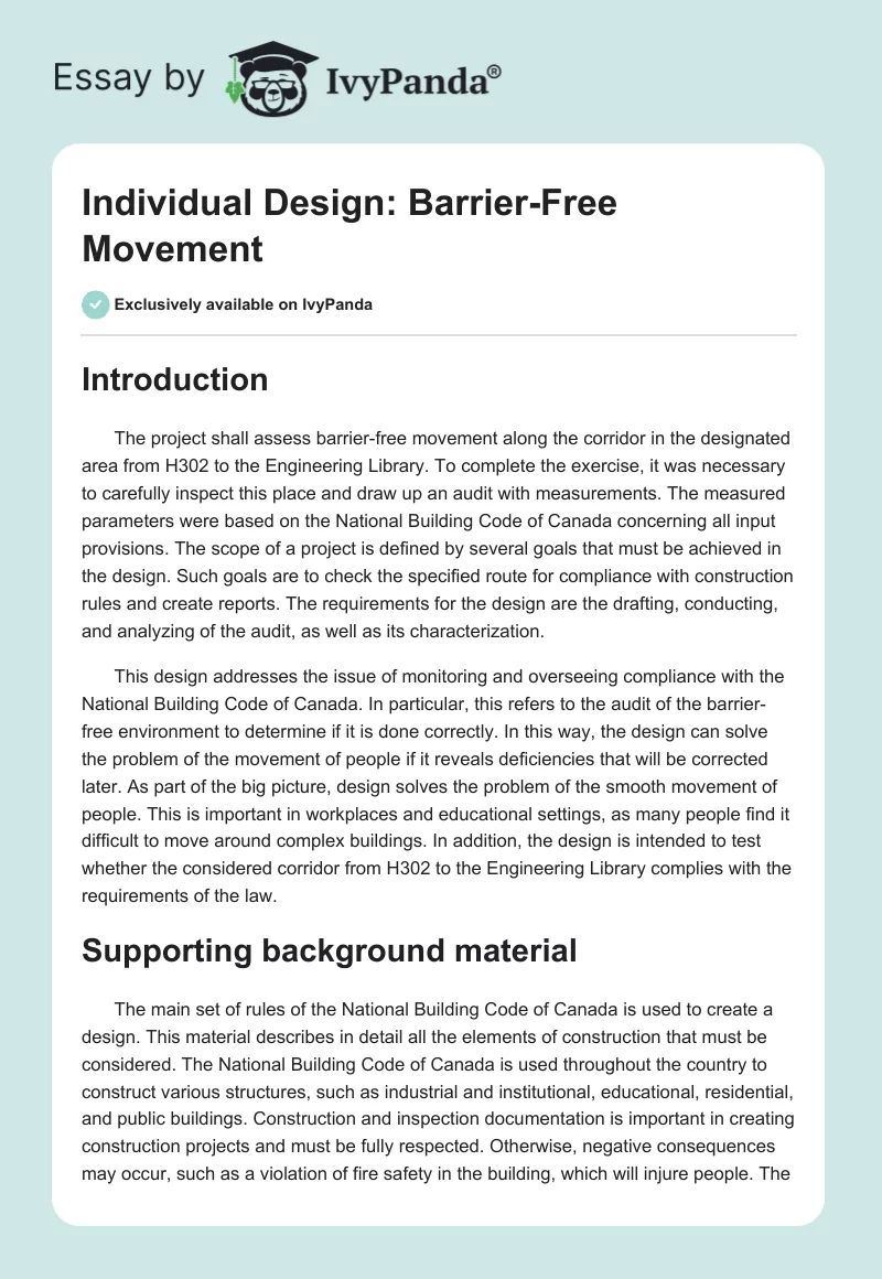 Individual Design: Barrier-Free Movement. Page 1