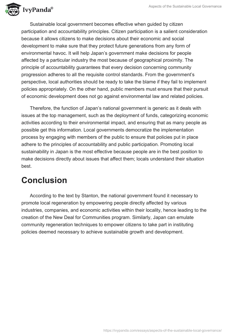 Aspects of the Sustainable Local Governance. Page 2
