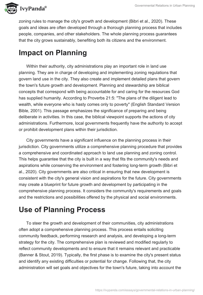 Governmental Relations in Urban Planning. Page 2