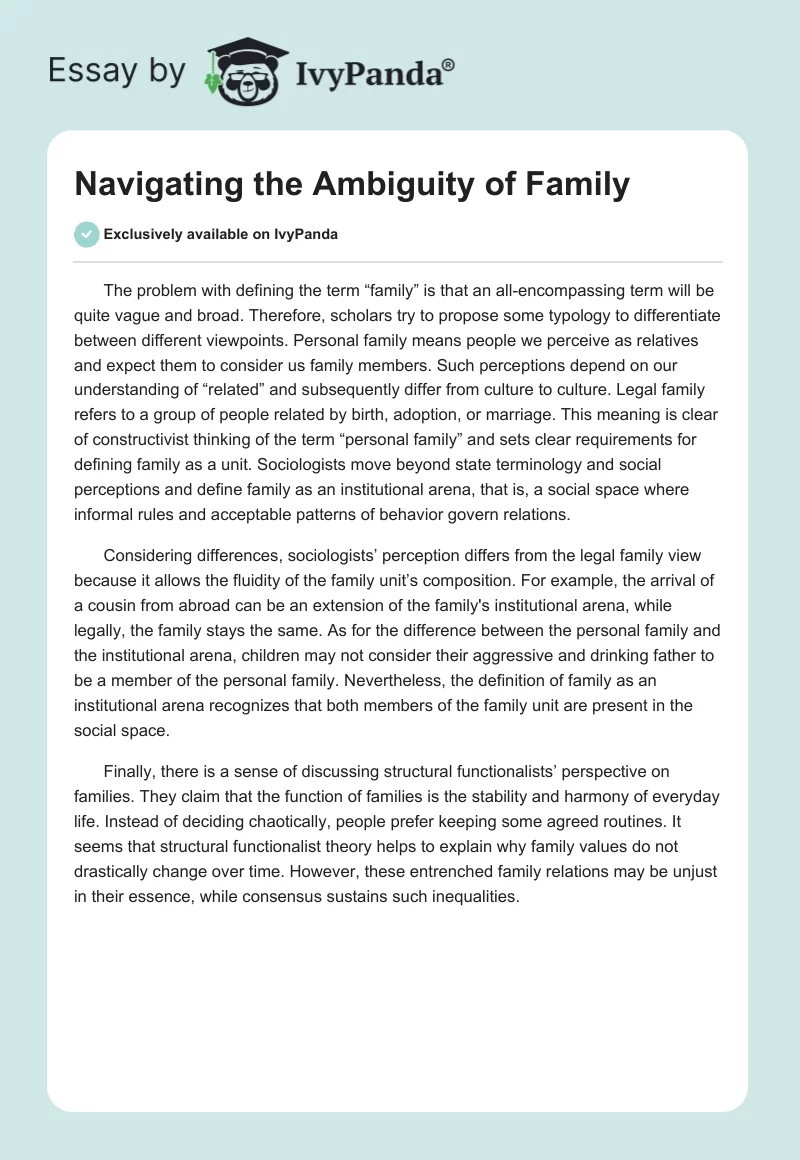 Navigating the Ambiguity of Family. Page 1