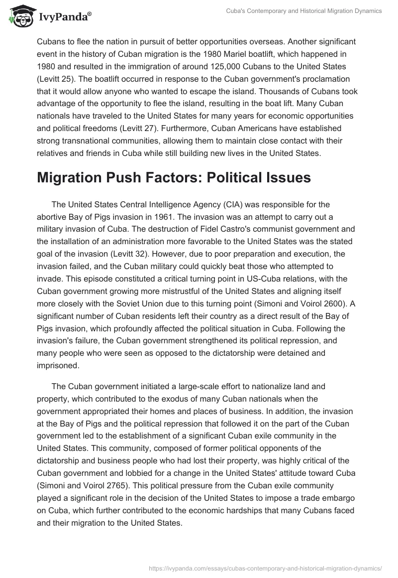 Cuba's Contemporary and Historical Migration Dynamics. Page 3