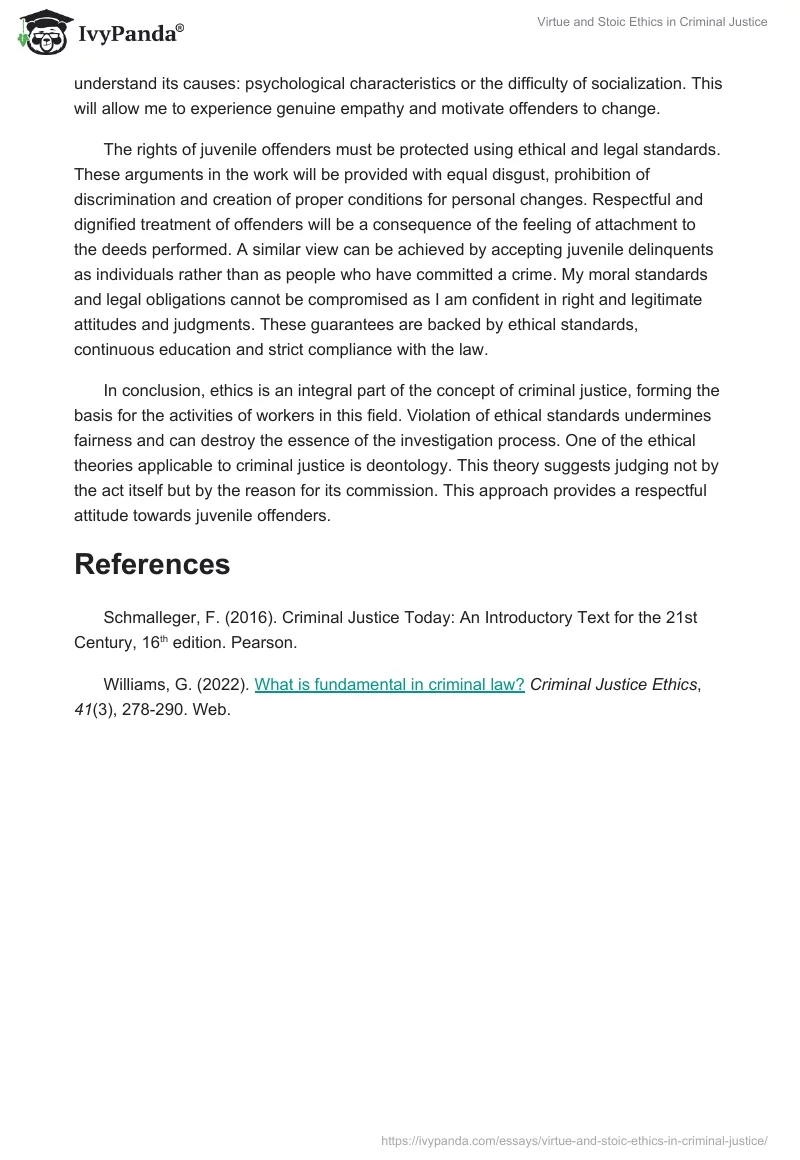 Virtue and Stoic Ethics in Criminal Justice. Page 2