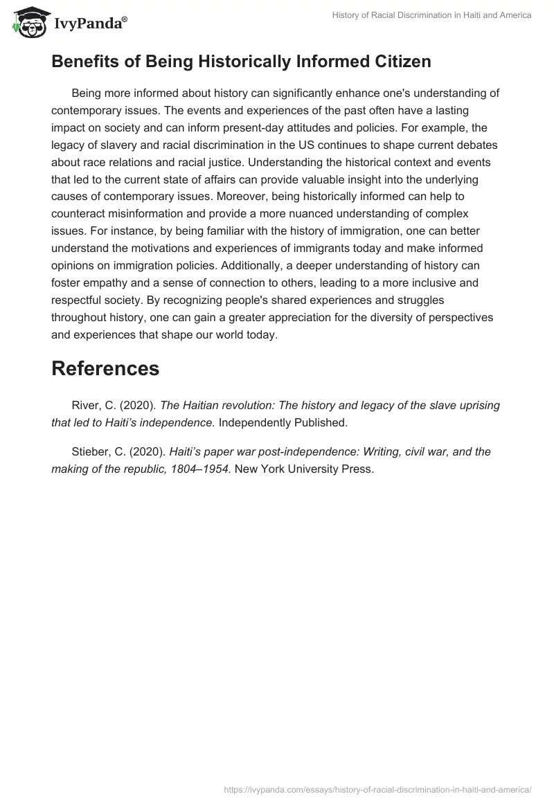 History of Racial Discrimination in Haiti and America. Page 5