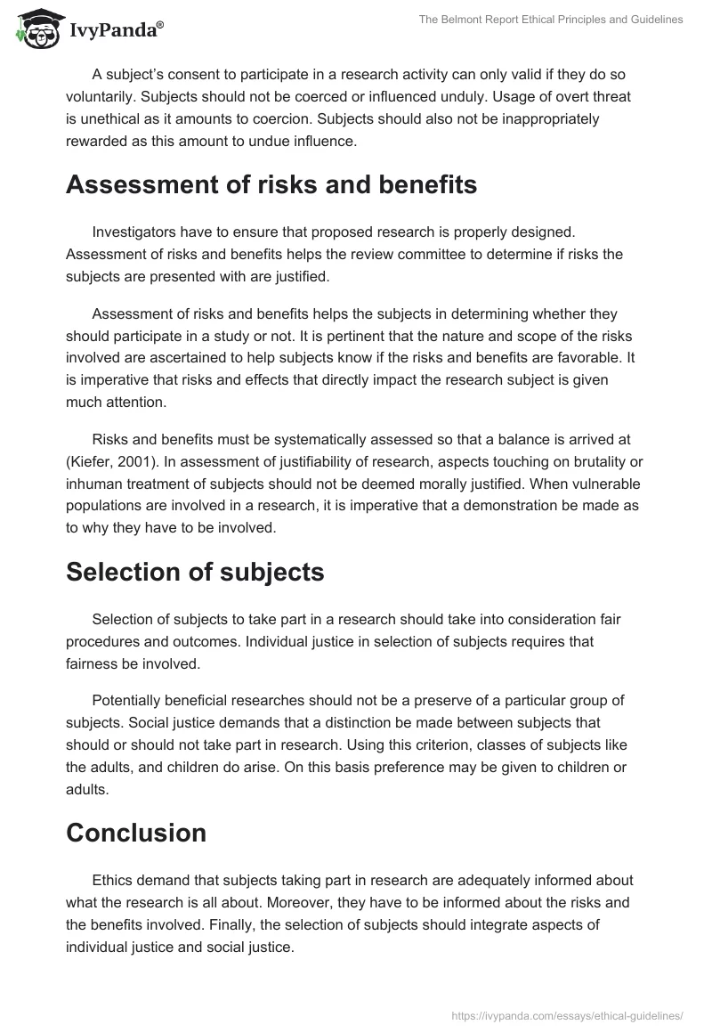 The Belmont Report Ethical Principles and Guidelines. Page 2