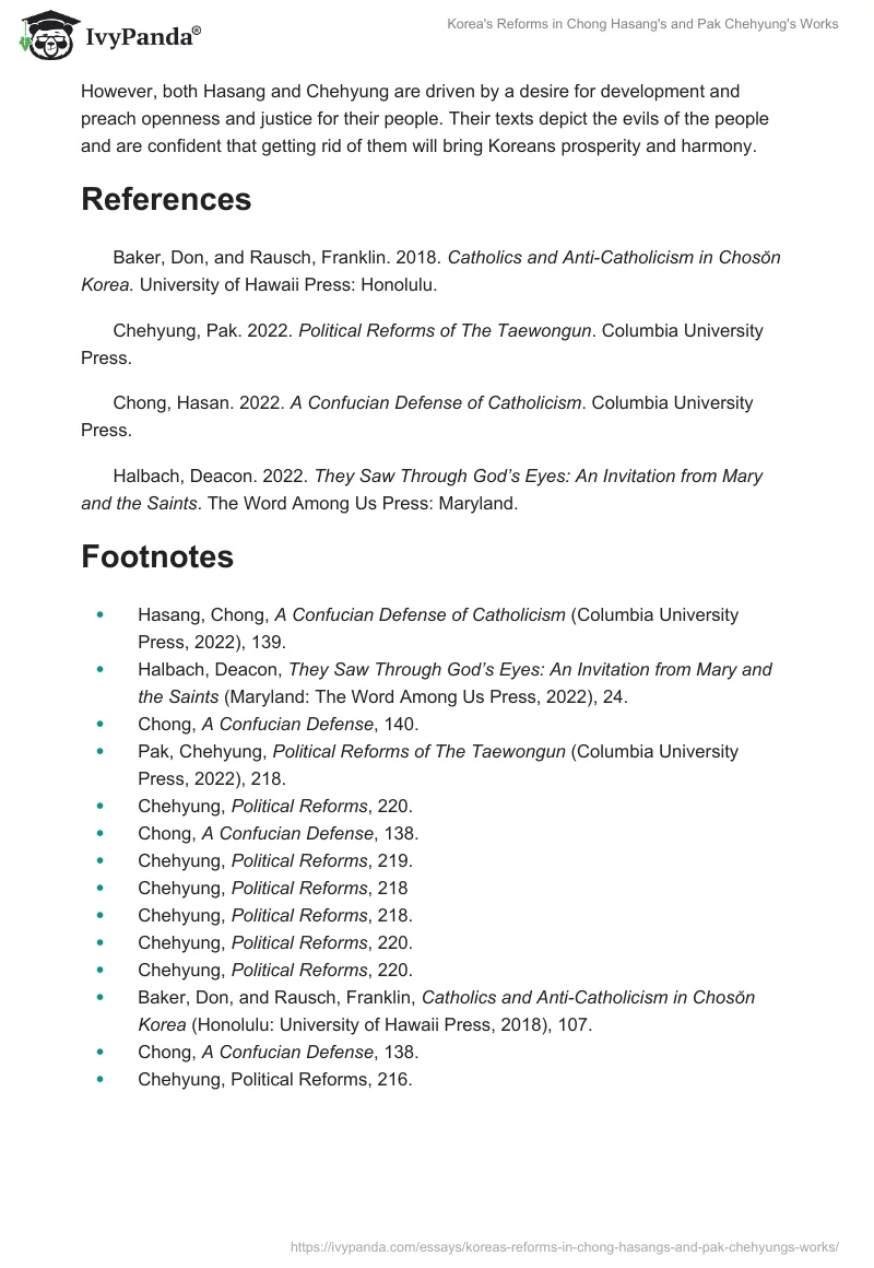 Korea's Reforms in Chong Hasang's and Pak Chehyung's Works. Page 4