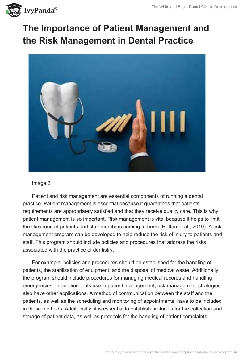 The White and Bright Dental Clinic's Development. Page 4