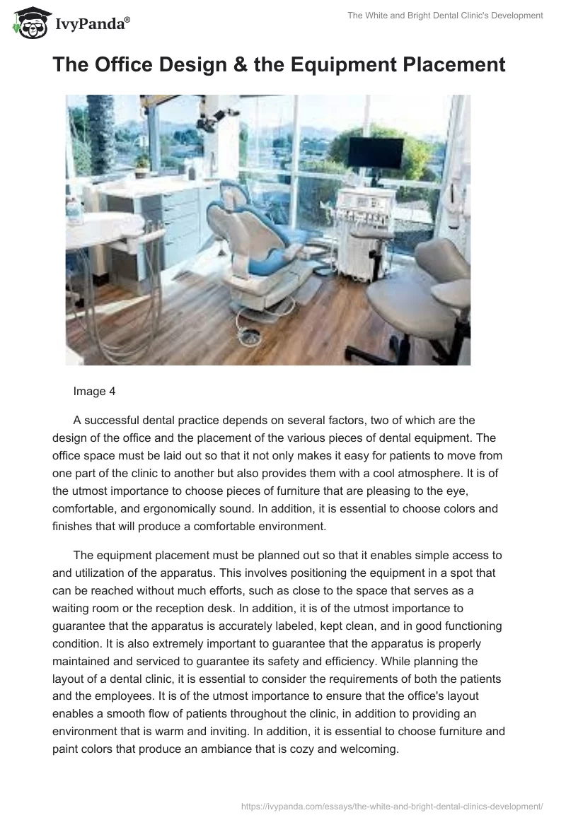 The White and Bright Dental Clinic's Development. Page 5