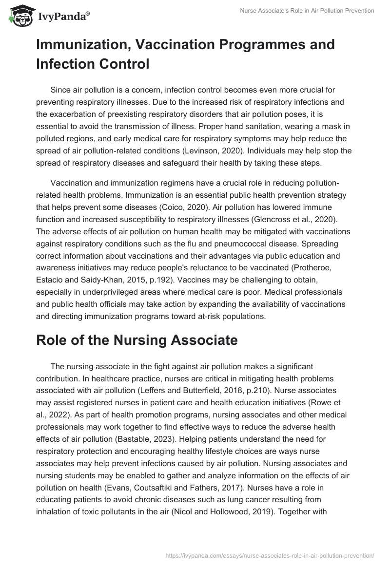 Nurse Associate's Role in Air Pollution Prevention. Page 5