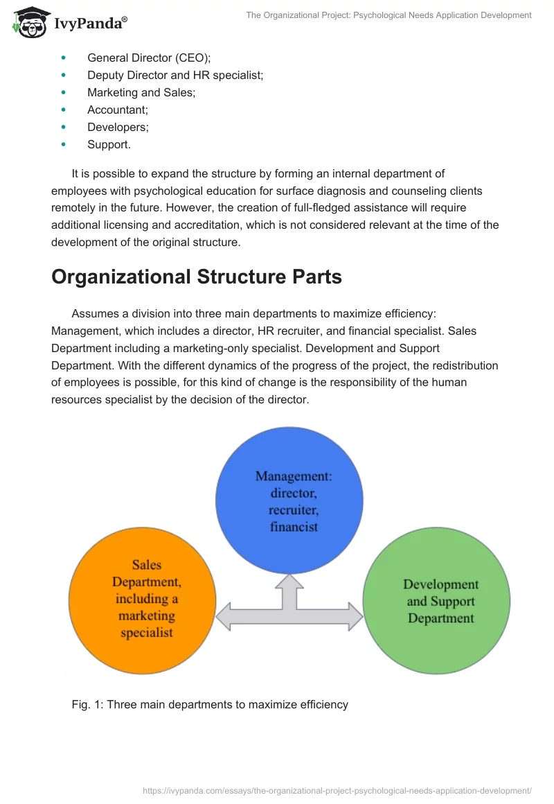 The Organizational Project: Psychological Needs Application Development. Page 2