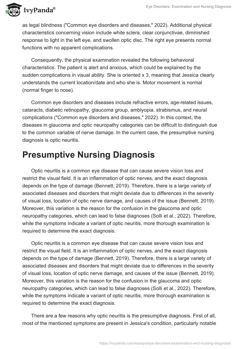 Eye Disorders: Examination and Nursing Diagnosis. Page 2