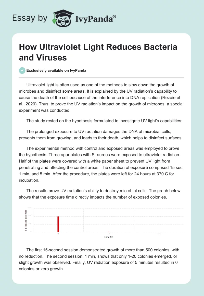 How Ultraviolet Light Reduces Bacteria and Viruses. Page 1