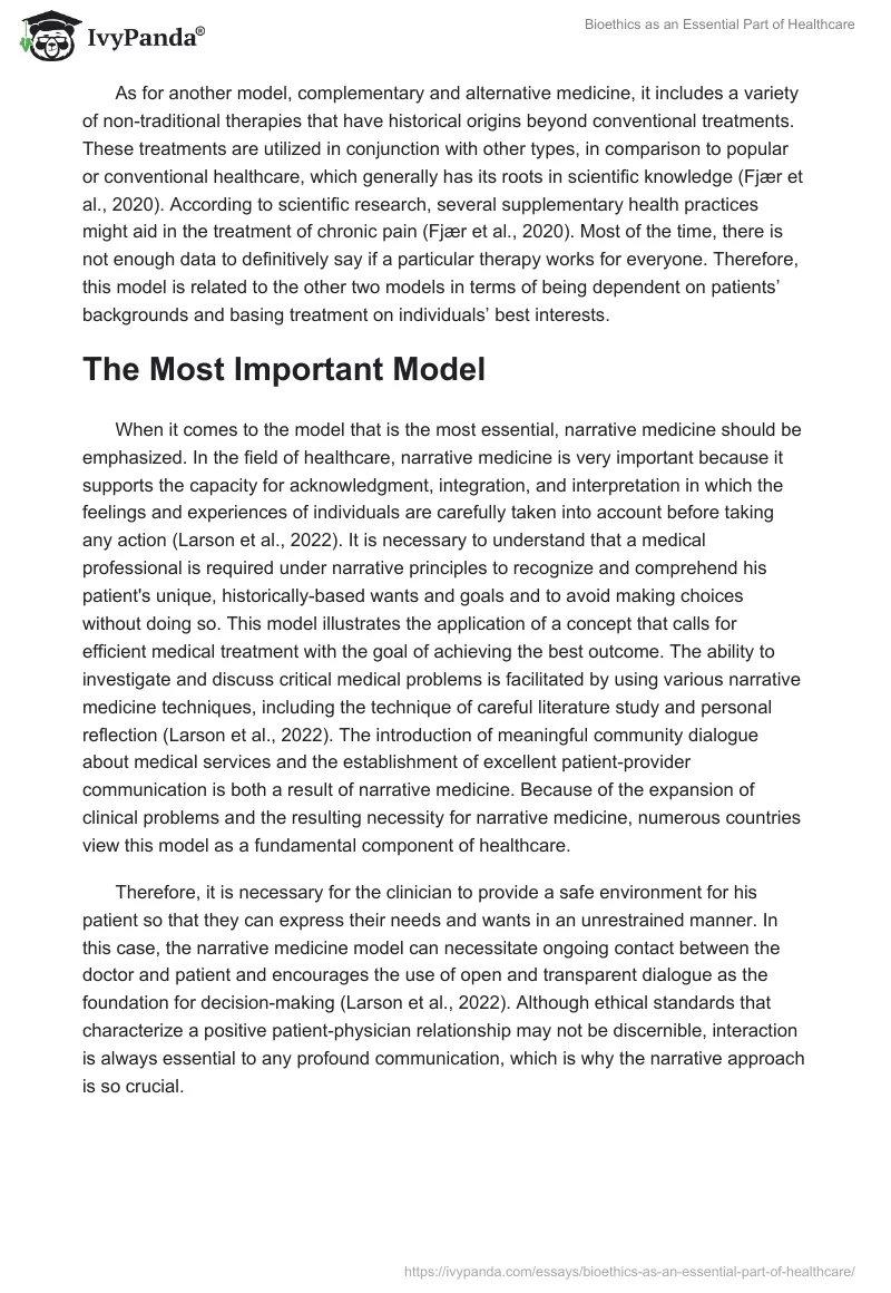 Bioethics as an Essential Part of Healthcare. Page 2