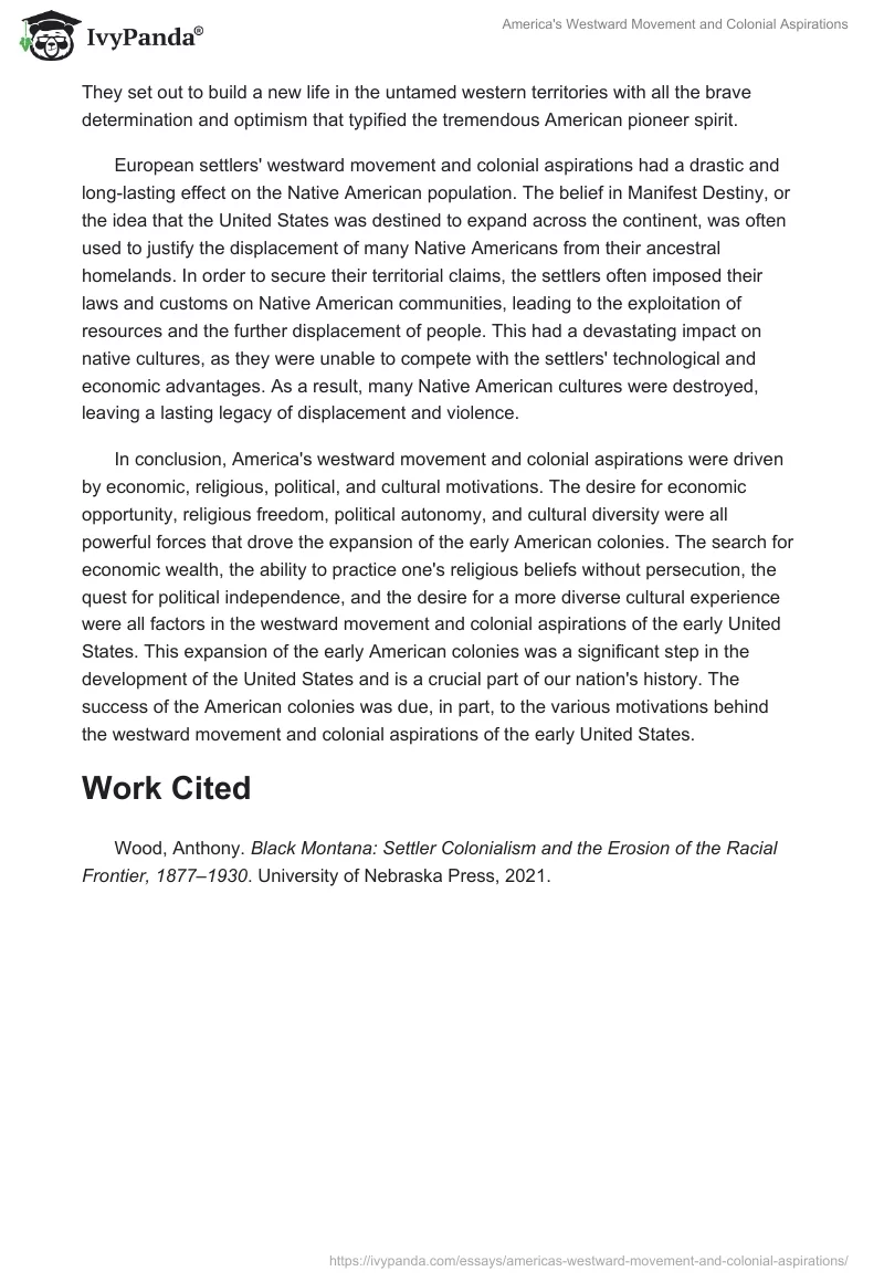 America's Westward Movement and Colonial Aspirations. Page 2
