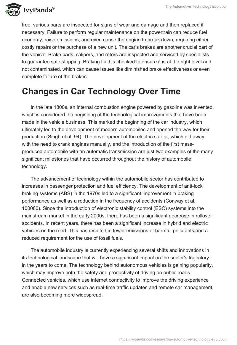 The Automotive Technology Evolution. Page 2