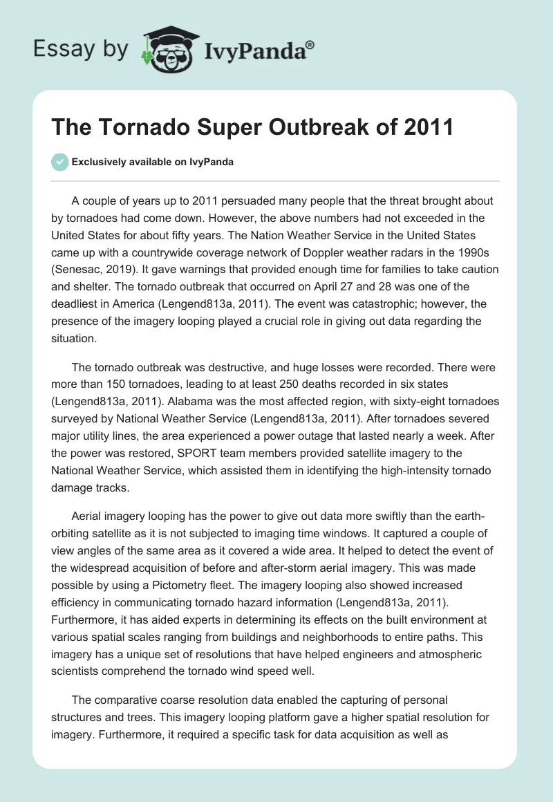 The Tornado Super Outbreak of 2011. Page 1