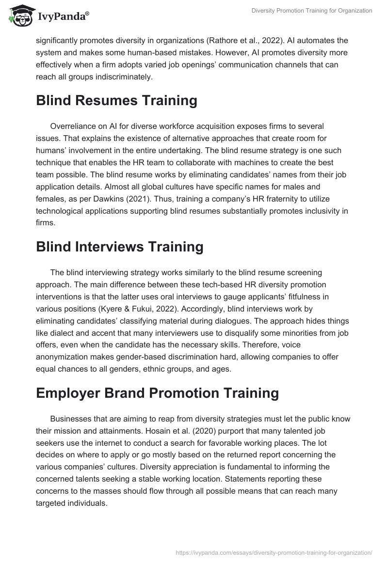 Diversity Promotion Training for Organization. Page 3