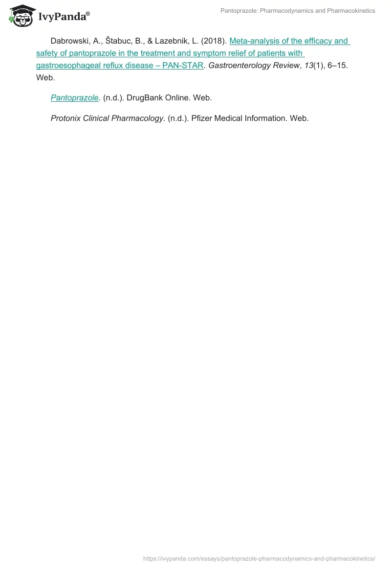 Pantoprazole: Pharmacodynamics and Pharmacokinetics. Page 3