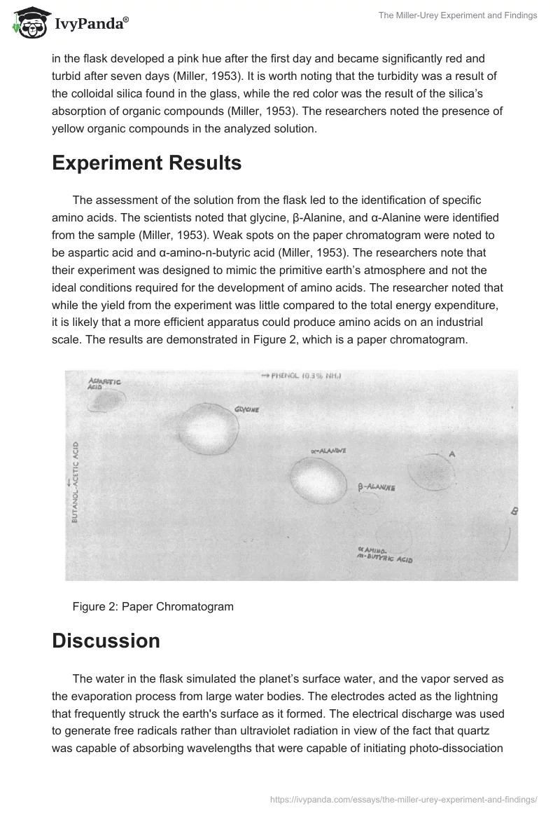 The Miller-Urey Experiment and Findings. Page 3