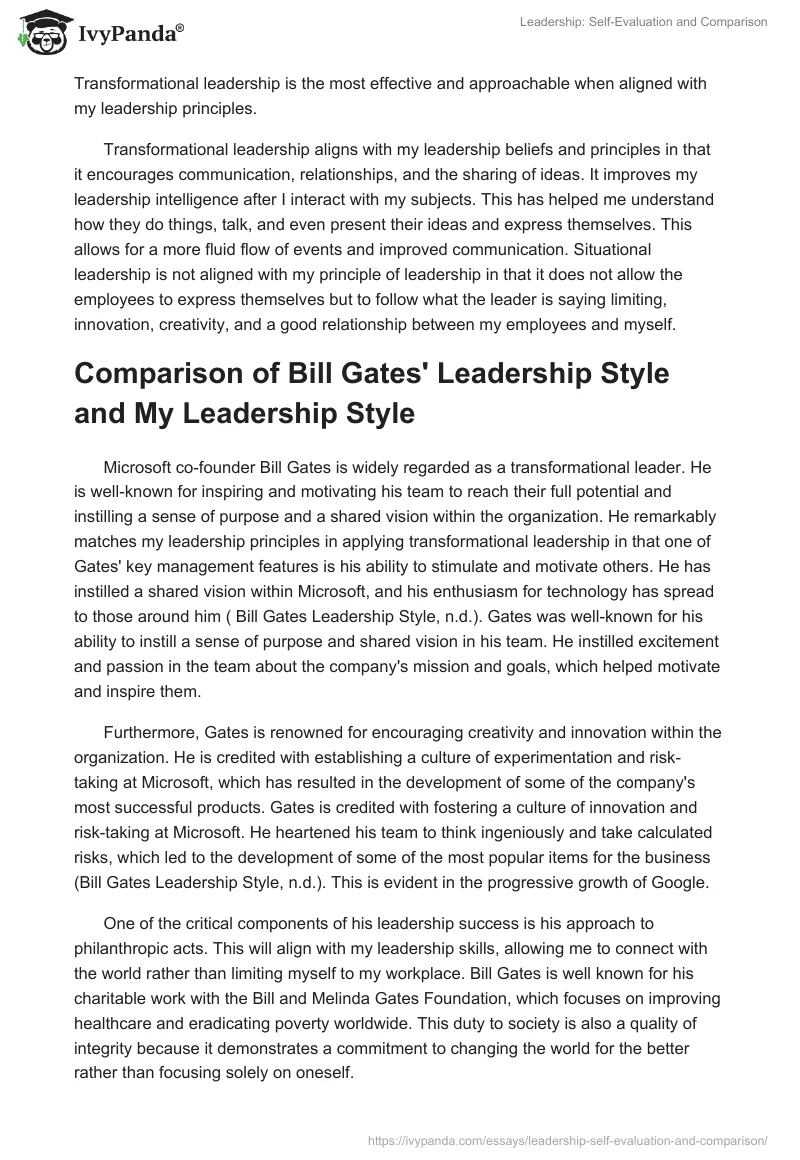 Leadership: Self-Evaluation and Comparison. Page 3