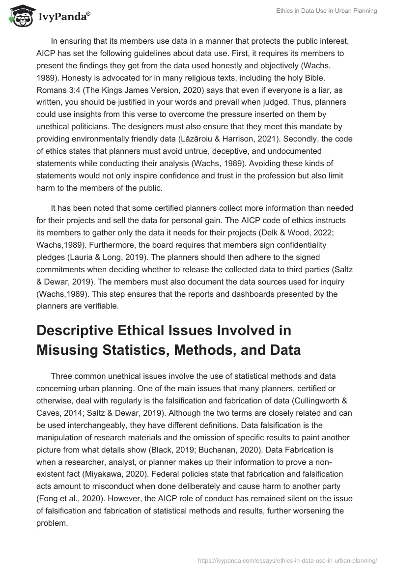Ethics of Data Misuse in Urban Planning. Page 3