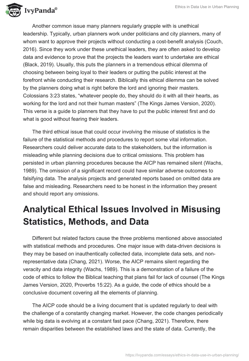 Ethics of Data Misuse in Urban Planning. Page 4