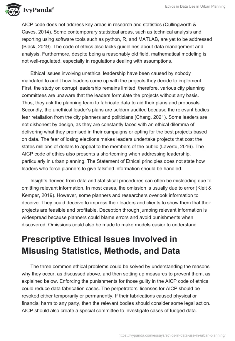 Ethics of Data Misuse in Urban Planning. Page 5